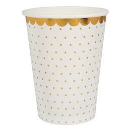 Pappersmuggar Prickiga Guld/Vit
