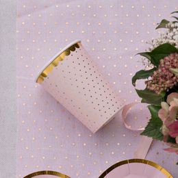 Lysbildefremvisning - Pappkopper Prikkete Rosa/Gull