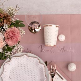 Bildspel - Pappersmuggar Prickiga Vit/Roséguld