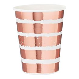 Pappkopper Stripete Roségull Metallic