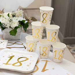 Bildspel - Pappersmuggar Siffra Guld/Vit