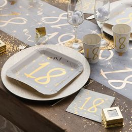 Bildspel - Pappersmuggar Siffra Guld/Vit