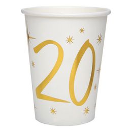 Bildspel - Pappersmuggar Siffra Guld/Vit