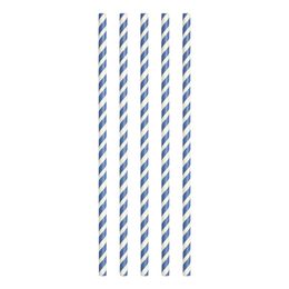 Papirsugerør Blå/Hvit Stripete