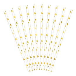 Lysbildefremvisning - Papirsugerør Hjerter Gull Metallic