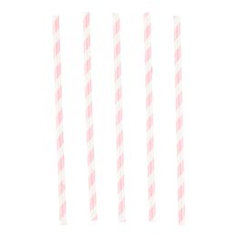 Papperssugrör Ljusrosa Randiga