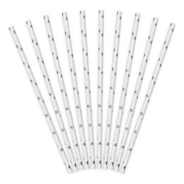 Papperssugrör Silver med Stjärnor