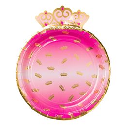 Papperstallrikar Prinsesskrona Rosa