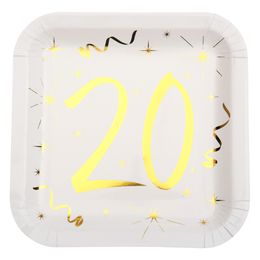 Papperstallrikar 20 Vit/Guld