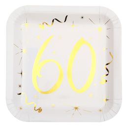 Papperstallrikar 60 Vit/Guld