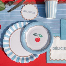 Bildspel - Papperstallrikar Blå/Brun