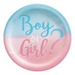 Papperstallrikar Boy or Girl Reveal