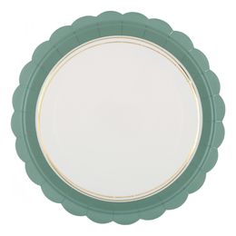 Papperstallrikar Dusty Green