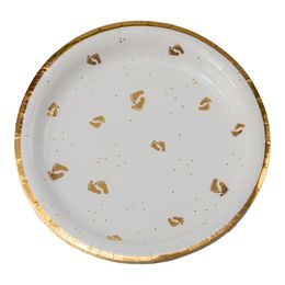 Papperstallrikar Fötter Guld/Vit