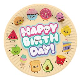 Papperstallrikar Happy Birthday Kawaii