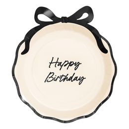 Papperstallrikar Happy Birthday Rosett