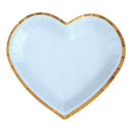 Pahvilautaset Sydän Vaaleansininen/Kulta