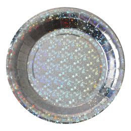 Pahvilautaset Holografinen Hopea