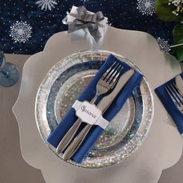 Diaesitys - Pahvilautaset Holografinen Hopea