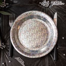 Diaesitys - Pahvilautaset Holografinen Hopea