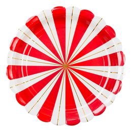 Pahvilautaset Punainen/Valkoinen Raidallinen