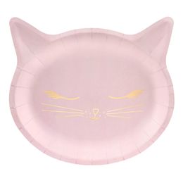 Papptallerkener Katt Rosa