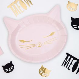 Lysbildefremvisning-Papptallerkener Katt Rosa-1
