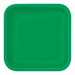 Papperstallrikar Kvadrat Mörkgröna