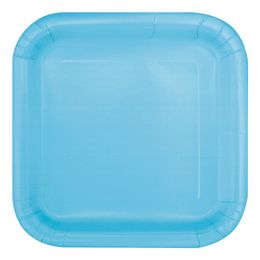 Papperstallrikar Kvadrat Ljusblå