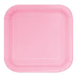 Papperstallrikar Kvadrat Ljusrosa