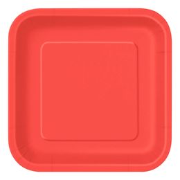 Papperstallrikar Kvadrat Röda