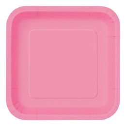 Papperstallrikar Kvadrat Rosa