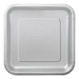 Papperstallrikar Kvadrat Silver