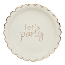 Papperstallrikar Let's Party Cremevit Rosett