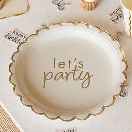 Bildspel - Papperstallrikar Let's Party Cremevit Rosett