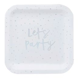 Papptallerken Let's Party Fargeskimrende