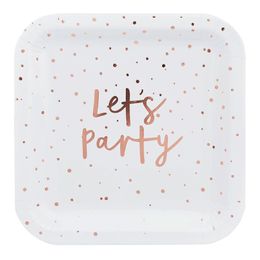 Papptallerken Let's Party Roségull