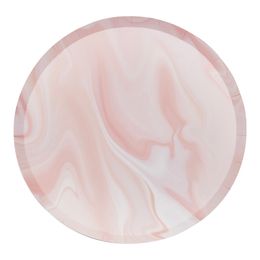 Papperstallrikar Marmor Ljusrosa