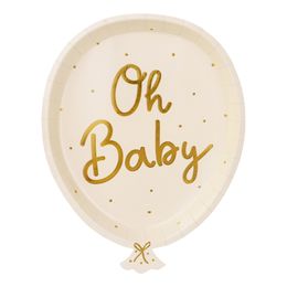 Papperstallrikar Oh Baby Ballong
