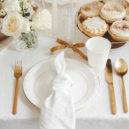 Bildspel - Papperstallrikar Ornament Guld/Vit