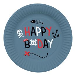 Papptallerken Pirat Happy Birthday