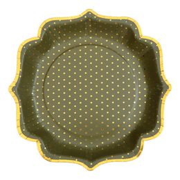 Pappersassietter Prickiga Grön/Guld
