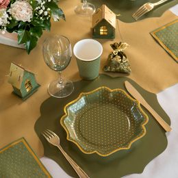 Bildspel - Pappersassietter Prickiga Grön/Guld