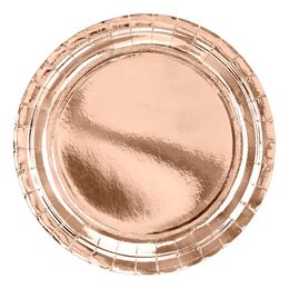 Papptallerken Roségull Metallic