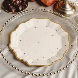 Lysbildefremvisning - Paptallerkener Stjerner Beige