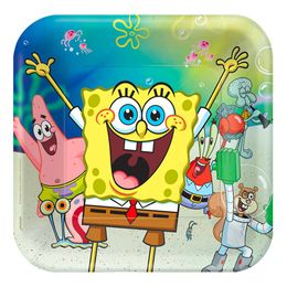 Papperstallrikar SvampBob Fyrkant