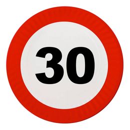 Papptallerkener Trafikkskilt 30