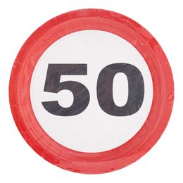 Papperstallrikar Trafikskylt 50