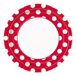 Papperstallrikar Röda Prickiga