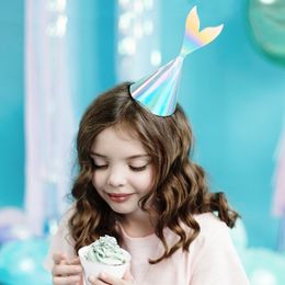 Bildspel - Partyhattar Sjöjungfru Regnbågsskimrande